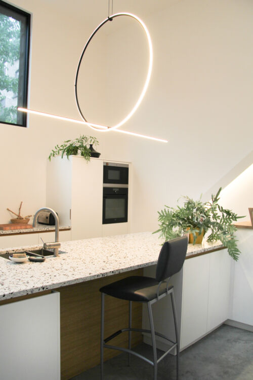 designkeuken met terrazzo werkblad